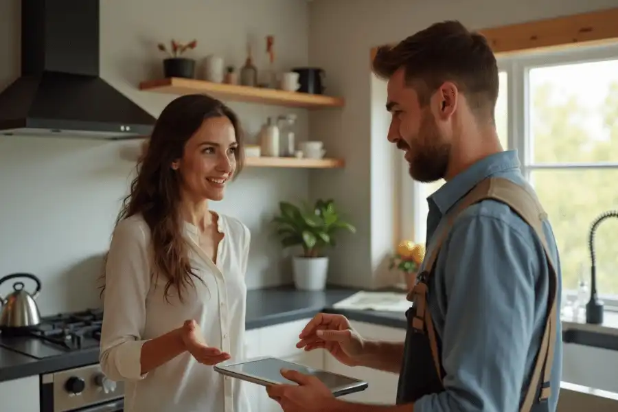 More realistic Jian AI-generated contractor/homeowner photo via Leonardo