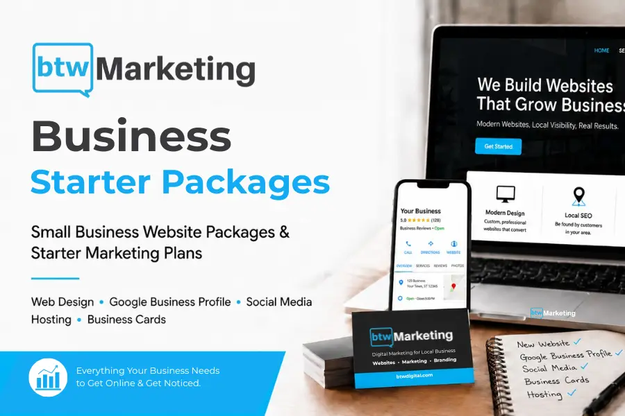 Small business website and marketing packages for Long Island businesses from BTW Marketing